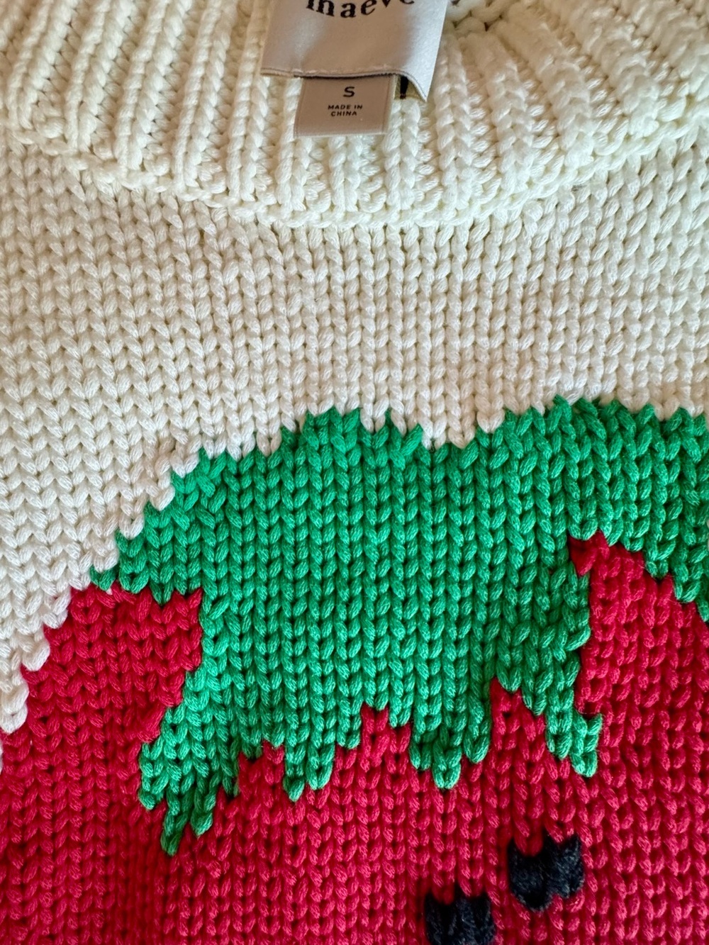 Anthropologie Pippa Crew-neck Sweater Maeve Cap-sleeve Strawberry - Picture 3 of 4